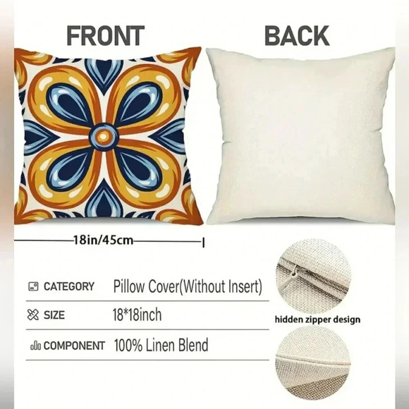 Geometric Contemporary Gold Holiday Blue Pillow Covers Set 2 New - Picture 2 of 3